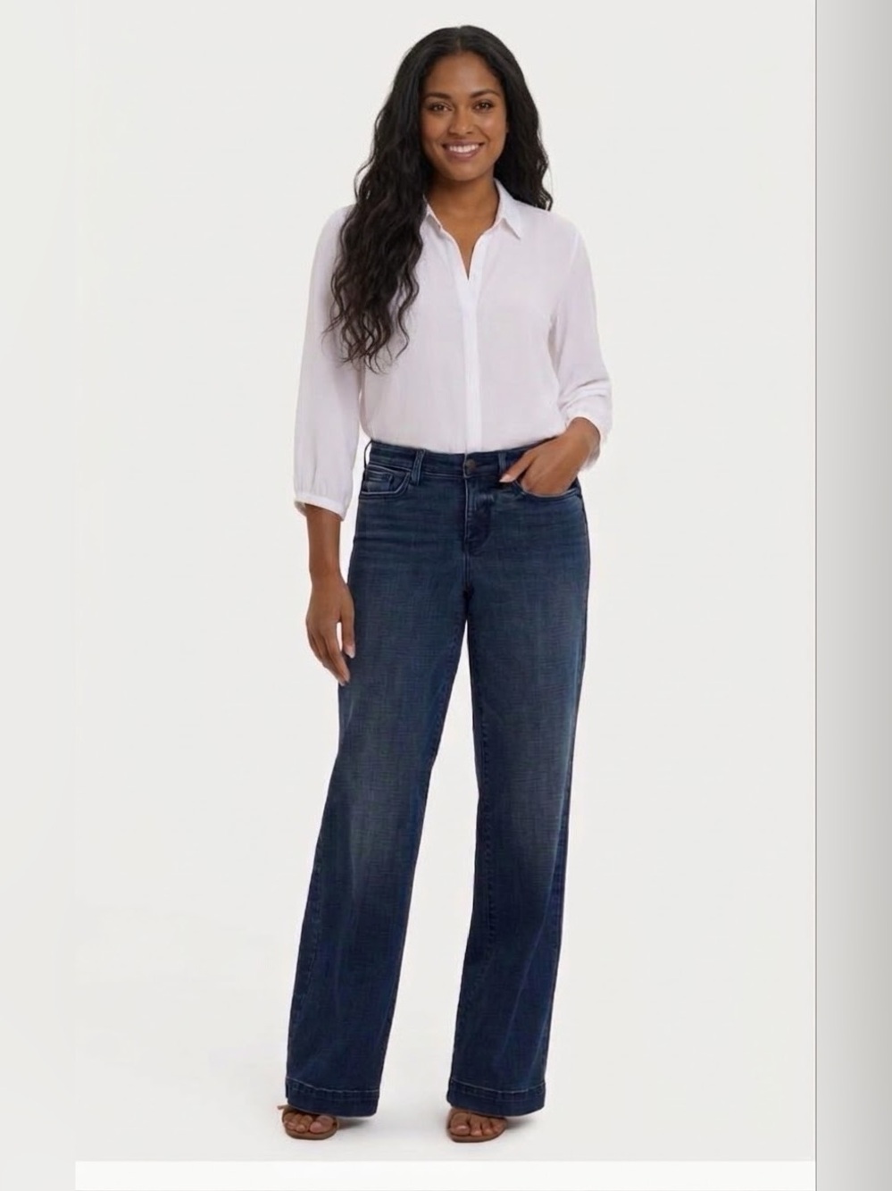 NWT NYDJ Teresa High Waist Wide Leg Jeans Sz 14 in MOONLIGHT